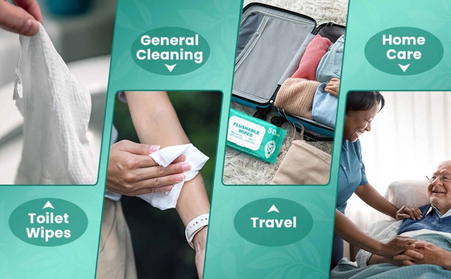 Extra-Large Unscented Adult Wet Wipes in 150 or 300 Count Packs for Bathroom, Camping and Travel Hygiene