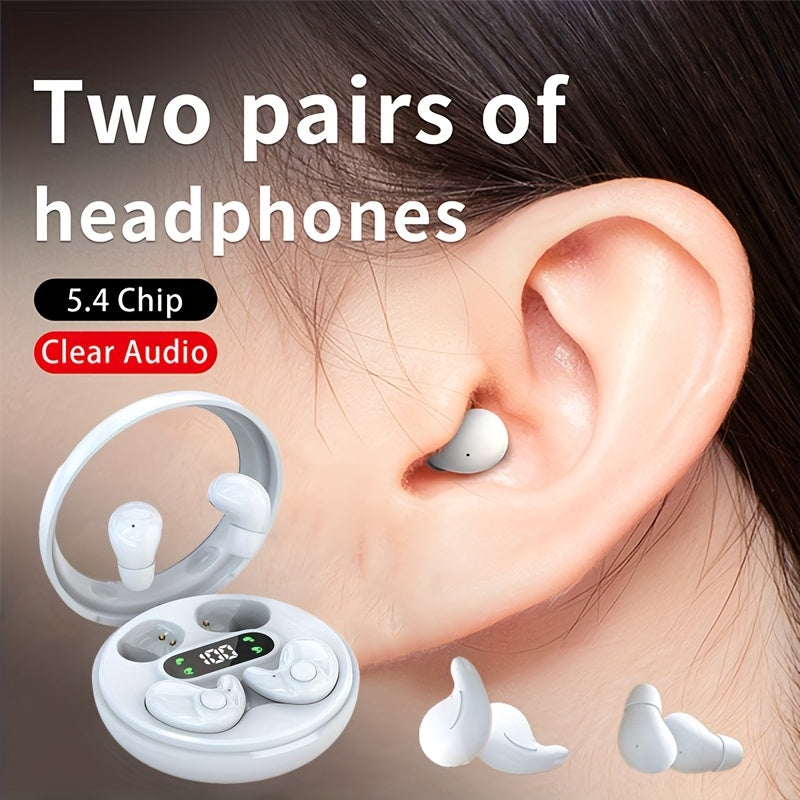 True Wireless Earbuds Two-Pair Gift Set with Transparent LED Display Case and Dual Touch Controls