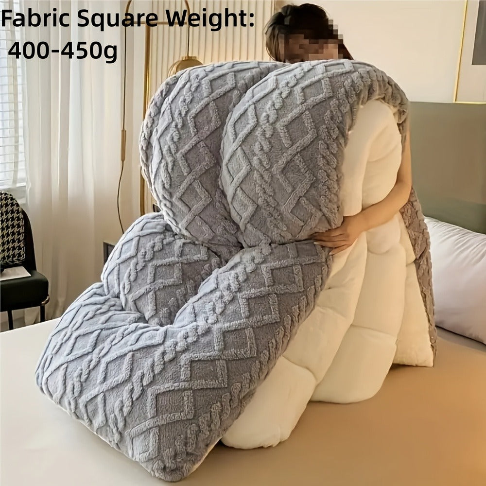 Textured Two-Face Comforter in Elegant Gray or Sapphire Blue with Twin, Full, Queen and King Sizes