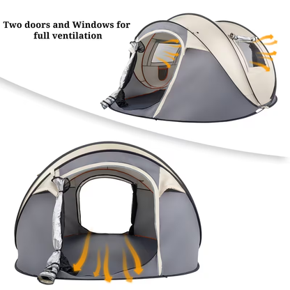 Camping Tent 5-8 Person Automatic Three-Pole Shelter, 110.24 x 82.68 x 47.24 Inches for Outdoor Camp Setup