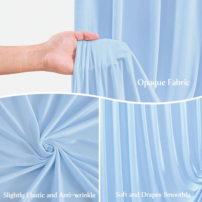 Two-Piece Photography Backdrop Curtain Set, 59 x 118 Inches per Panel, with Rod Pockets and Color Options