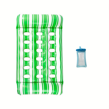 Pool Float Striped Tanning Mat with Built-In Headrest, 51.18 x 27.56 Inches and Three Color Selections