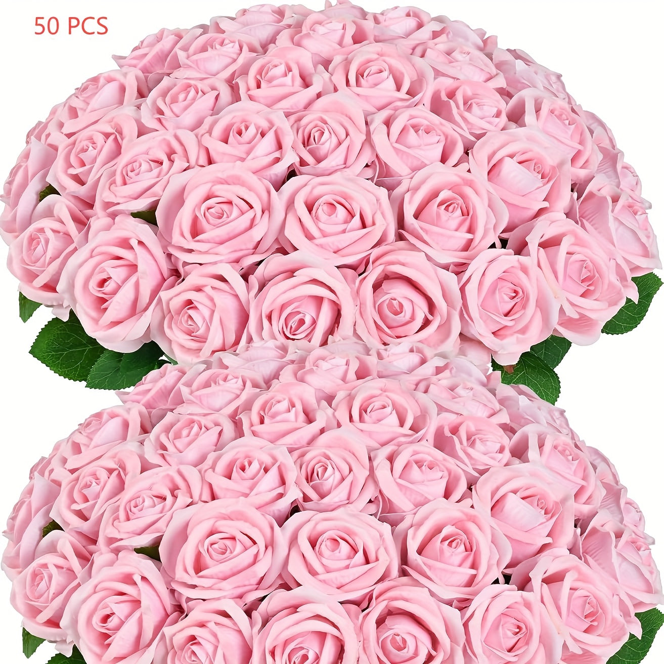 Artificial Flowers Long-Stem Velvet Rose Set in 50 or 100-Piece Variant Options across Five Colors