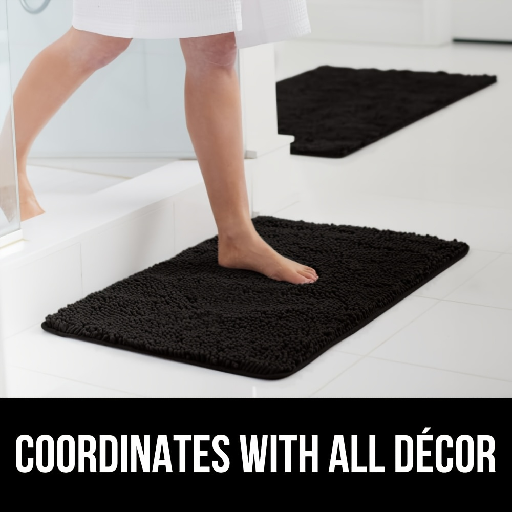 Indoor Door Mat in Chenille, Gingham Dog Paw Entryway Rug in Rectangular or Oval Shapes for Home Entrances