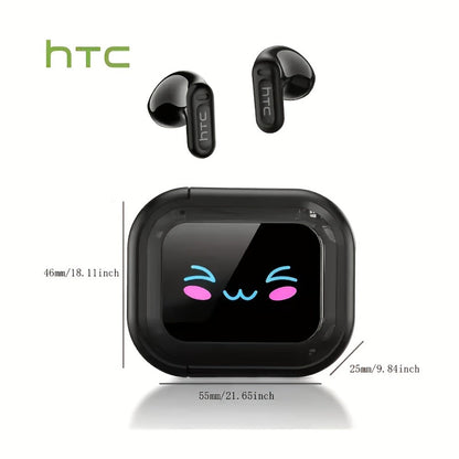 AI Translation Earphones Real-Time 134 Languages TWS Wireless Bluetooth Earbuds HTC NE20 HD Screen Touch Control High Fidelity Sound Long Battery Life for Travel Business Daily Wear