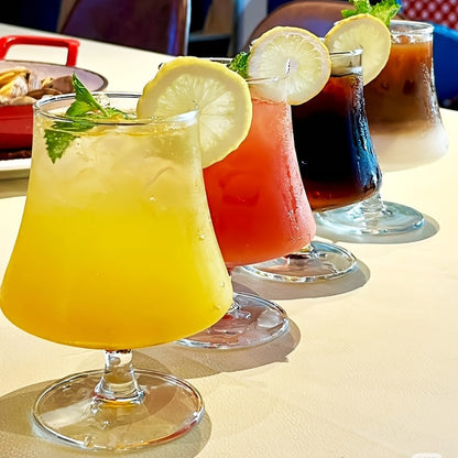 Four-Piece Short-Stem Cocktail Glass Set with Flared Clear Bowls and Rounded Bases for Home Bar Service