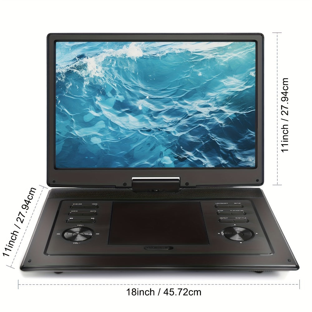 15.6-Inch Portable DVD Player with 1280 x 800 Swivel Screen, Dual Speakers, USB and SD Support