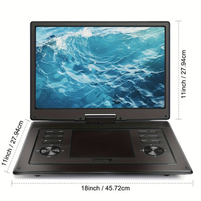 15.6-Inch Portable DVD Player with 1280 x 800 Swivel Screen, Dual Speakers, USB and SD Support