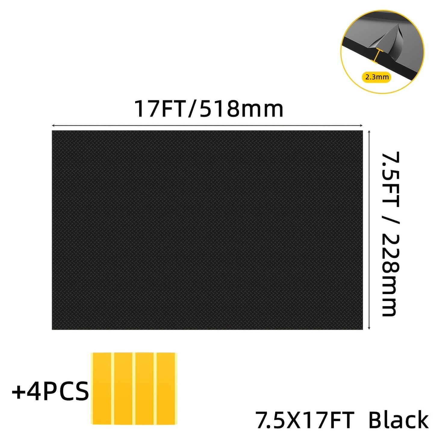Garage Floor Mat Diamond Plate – 2.8mm Heavy Duty Parking Mat, Water & Stain Resistant Floor Runner for Garage, Golf Cart Parking | Black & Grey, Multiple Sizes