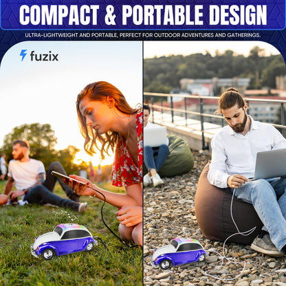 Fuzix WS-1958 Vintage Car Bluetooth Speaker with LED Headlights & Taillights | Retro Wireless Stereo, FM Radio, AUX/USB/TF, Built-in Mic, Rechargeable – Novelty Gift for Car Enthusiasts & Music Lovers