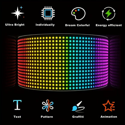 Programmable LED Sign Flexible Matrix Display Screen 5V App & Remote Control - Scrolling Text Picture GIF LED Panel for Car Store Bike Party Gaming Setup - 16x32 16x64 16x96 Devil's Eye