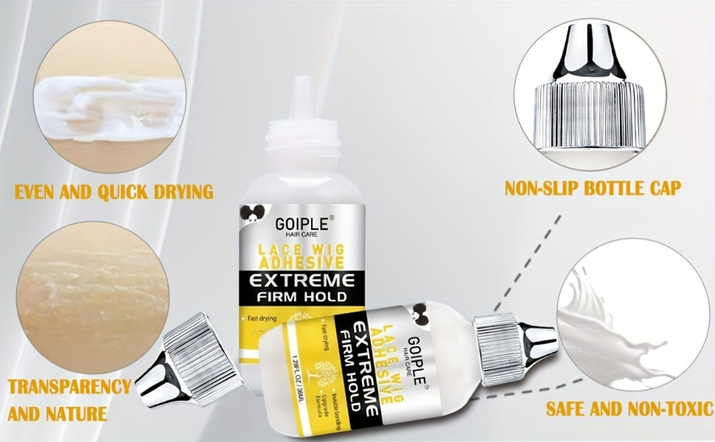Lace Wig Glue Kit 10pcs Complete Set with Lace Melting Spray Liquid Adhesive Remover Strong Hold Quick Dry for Beginners | Lace Front Full Lace Wig Fixing Tools