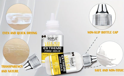 Lace Wig Glue Kit 10pcs Complete Set with Lace Melting Spray Liquid Adhesive Remover Strong Hold Quick Dry for Beginners | Lace Front Full Lace Wig Fixing Tools