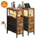 Brown-2 Drawers-2pcs