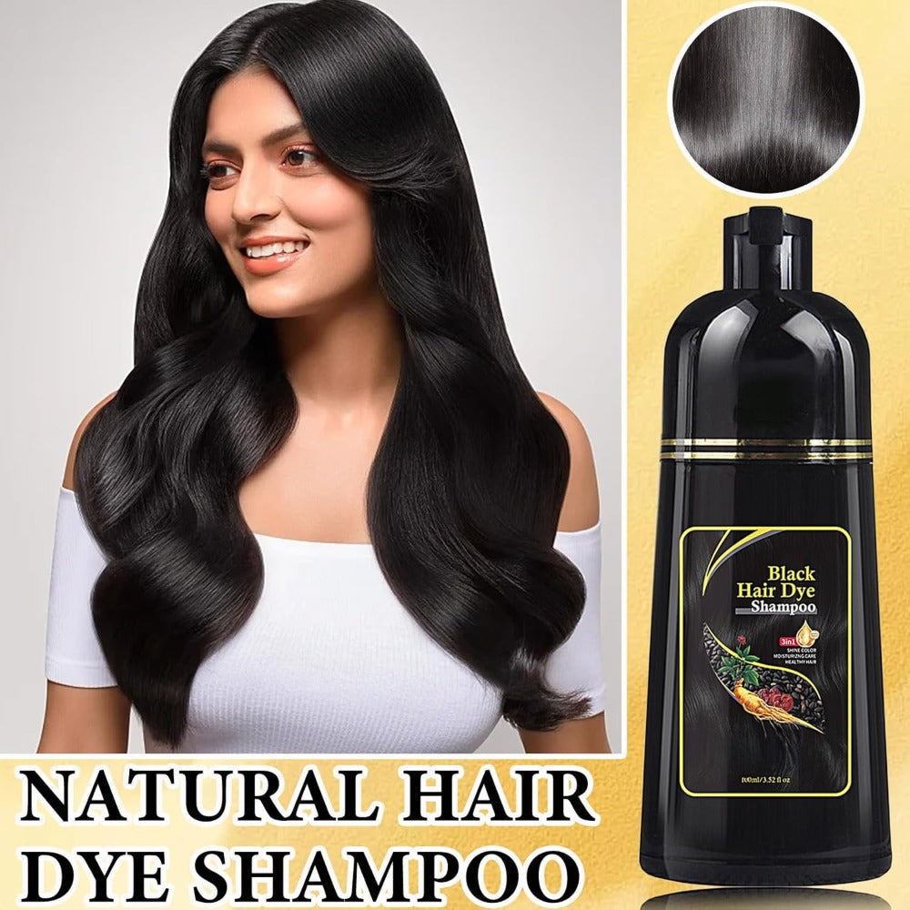 Natural Gray Hair Coverage Shampoo 6PCS Set 3-in-1 Darkening Formula – No Ammonia Color Restorer for Black & Brown Hair, Shampoo Conditioner & Color in One, 3.38oz Each for Men & Women