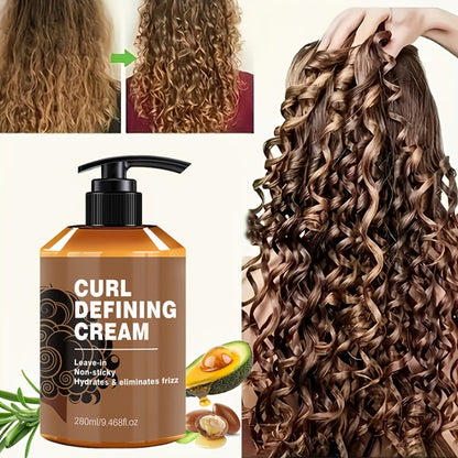 280ml Curl Defining Cream in Pump Bottle with Leave-In Styling Directions for Wavy and Curly Hair