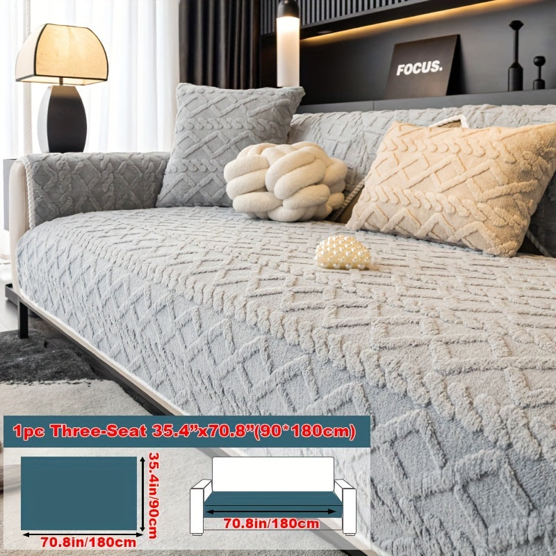 Sofa Cover Plush-Texture Modular Panels for Single to 4 Seats, Backrest, Armrest or Throw Pillow