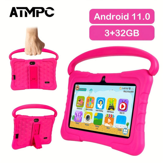 Kids Tablet 7 Inch with Android 11, 3GB RAM, 32GB Built-In Storage, 2.4GHz WiFi and Red or Blue Options