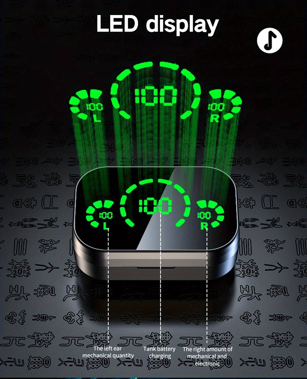 Wireless Earbuds Anime Mirror Style with Bluetooth 5.4, Digital Display and App Control in Two Colors
