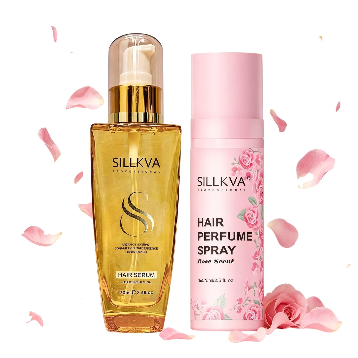 Argan Hair Oil and Rose Fragrance Spray Two-Piece Set with One- or Two-Set Checkout Options