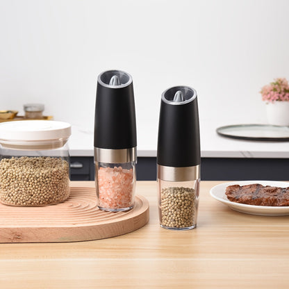 Gravity-Activated Electric Spice Grinder with LED Ring, Adjustable Grind and USB-C or Two-Piece Options