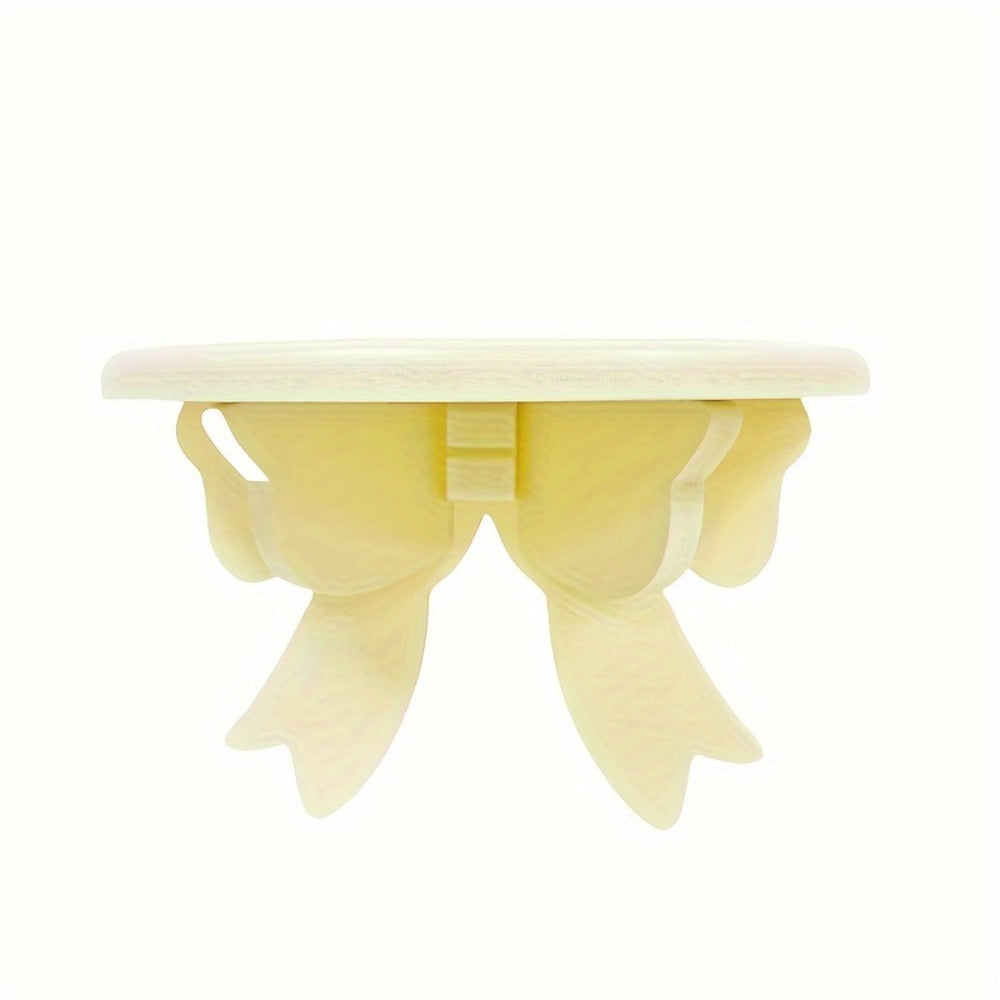 Bow-Shaped Floating Wall Shelf with 20 x 13 cm Pictured Size in Blue-and-Pink or Pink Options