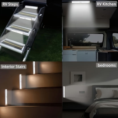 USB-C Rechargeable Motion Sensor LED Light Bar Sets in 10, 20 or 30cm Sizes and 6-, 9- or 12-Packs