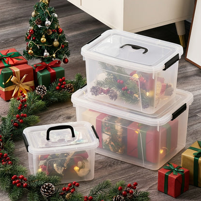 Stackable Clear Plastic Storage Bins with Lids – 6 Pack Large Capacity Clip-On Lid Containers for Home, Closet, Office & Garage Organization (12.7qt / 20.8qt)