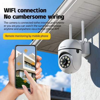 Security Camera 1080P PTZ Model with 360 Pan-Tilt, Color Night Vision, Two-Way Audio, Spotlight and TF Storage