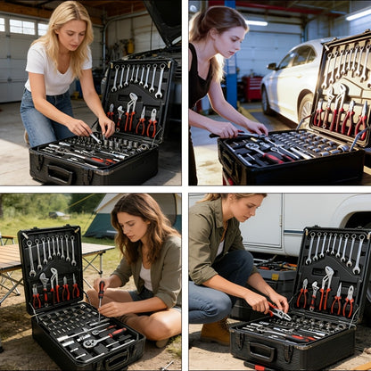 52-Piece Professional Tool Set – Multi-Function Home & Car Repair Toolkit with Portable Toolbox, Ideal Gift for DIY Enthusiasts and Auto Mechanics