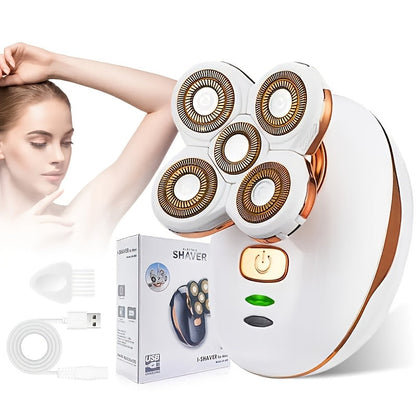 Painless Women's Electric Razor & Bikini Trimmer Cordless Rechargeable Hair Removal for Legs Armpits Face Bikini Line Wet Dry Portable Ladies Body Shaver Grooming Device White Black