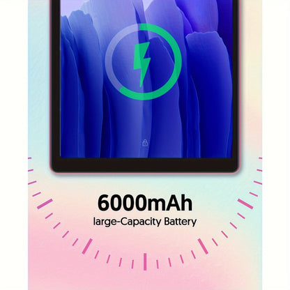 Android 12 Tablet 10 Inch Quad-Core Processor IPS Touchscreen WiFi Dual Camera Expandable Storage Long Battery Life Portable Pad for Work School Streaming Entertainment Pink