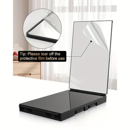 Three-Way Hair Cutting Mirror with Folding Panels, Adjustable Door Hooks and LED, Non-LED or Two-Pack Options