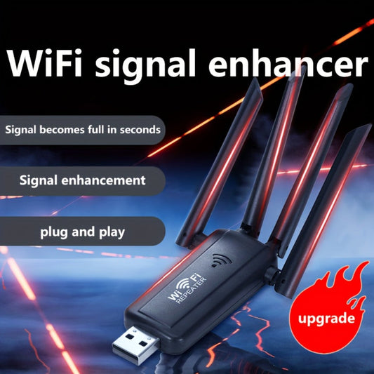 300Mbps WiFi Extender Plug-In Wall Design - Wireless Repeater & Signal Booster for Home Office, Apartment, Basement, Garage, Easy WPS Setup, 2.4GHz Wide Coverage, No Dead Zones