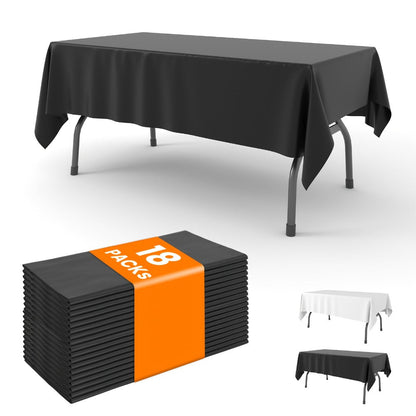 Disposable Plastic Tablecloths 18/36 Pack 54x108 Inch – Leakproof Sturdy White Table Cover for Party Picnic Wedding Birthday Banquet Outdoor Event Decorative Table Cloth Bulk Pack