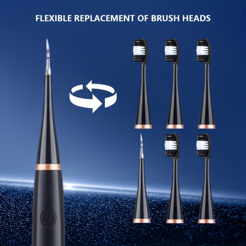 Electric Toothbrush Kit with Five Brush Heads, Two Accessory Cleaning Heads, USB Charging and Travel Case