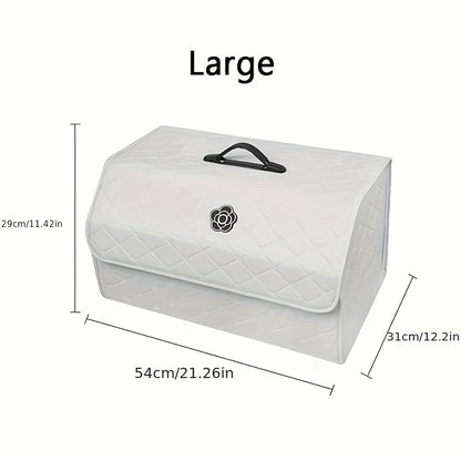 Foldable Car Trunk Storage Box – Large Capacity Collapsible Cargo Organizer for Car Interior, SUV & Trunk | Black & White, Small & Large