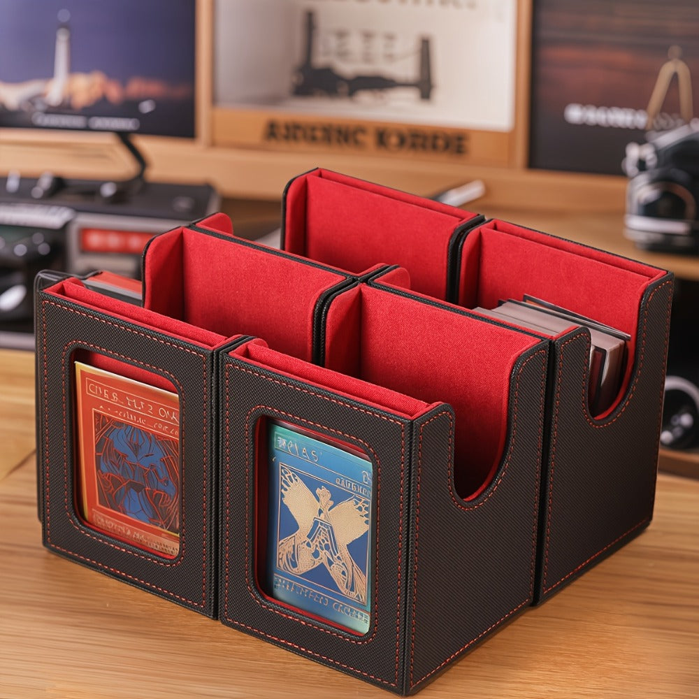 Five-in-One Trading Card Storage Box with Detachable Dividers, Display Windows and Four Colors