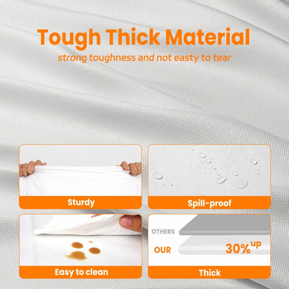 Disposable Plastic Tablecloths 18/36 Pack 54x108 Inch – Leakproof Sturdy White Table Cover for Party Picnic Wedding Birthday Banquet Outdoor Event Decorative Table Cloth Bulk Pack