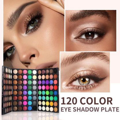 Eyeshadow Palette POPFEEL 120-Shade Folding Color Case with Matte-Shimmer Mix and Optional Six-Brush Bundle