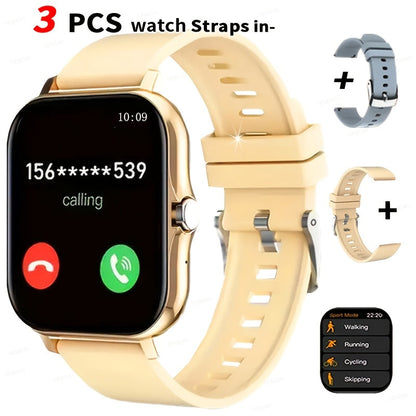 Smartwatch – Email Display 1.83" Full Touch – Wireless Calling, Pedometer, Activity Tracker, Multi-Exercise Modes, Dual TPU Strap, USB…