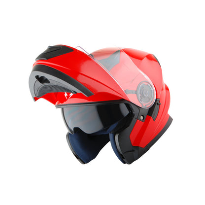 Motorcycle Modular Full Face Helmet Flip Up Dual Visor Sun Shield with Optional LED Tail Light 3 Modes Removable Washable Interior, Multiple Colors S M L XL — Modular901