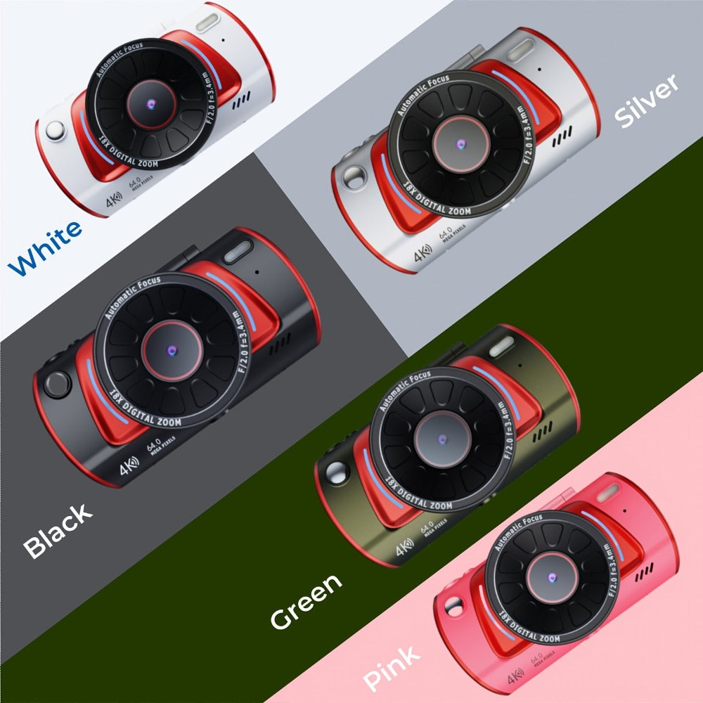 Digital Camera 4K Vlogging Model with 48MP Capture Marking, WiFi, 3-Inch 180° Flip Screen, 16X Digital Zoom and 32GB Card