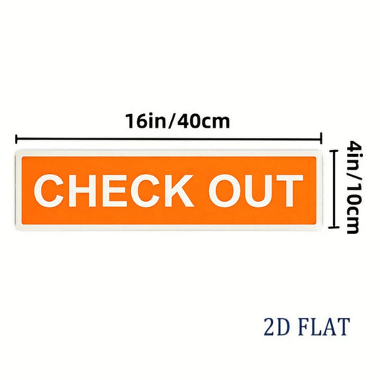 Metal Inspection Sign 4x16 Inch Orange White High-Contrast UV Resistant Safety Label with Pre-Drilled Holes, Flat Surface Warning Sign for Indoor Outdoor Workplace Library Store Office Construction Site