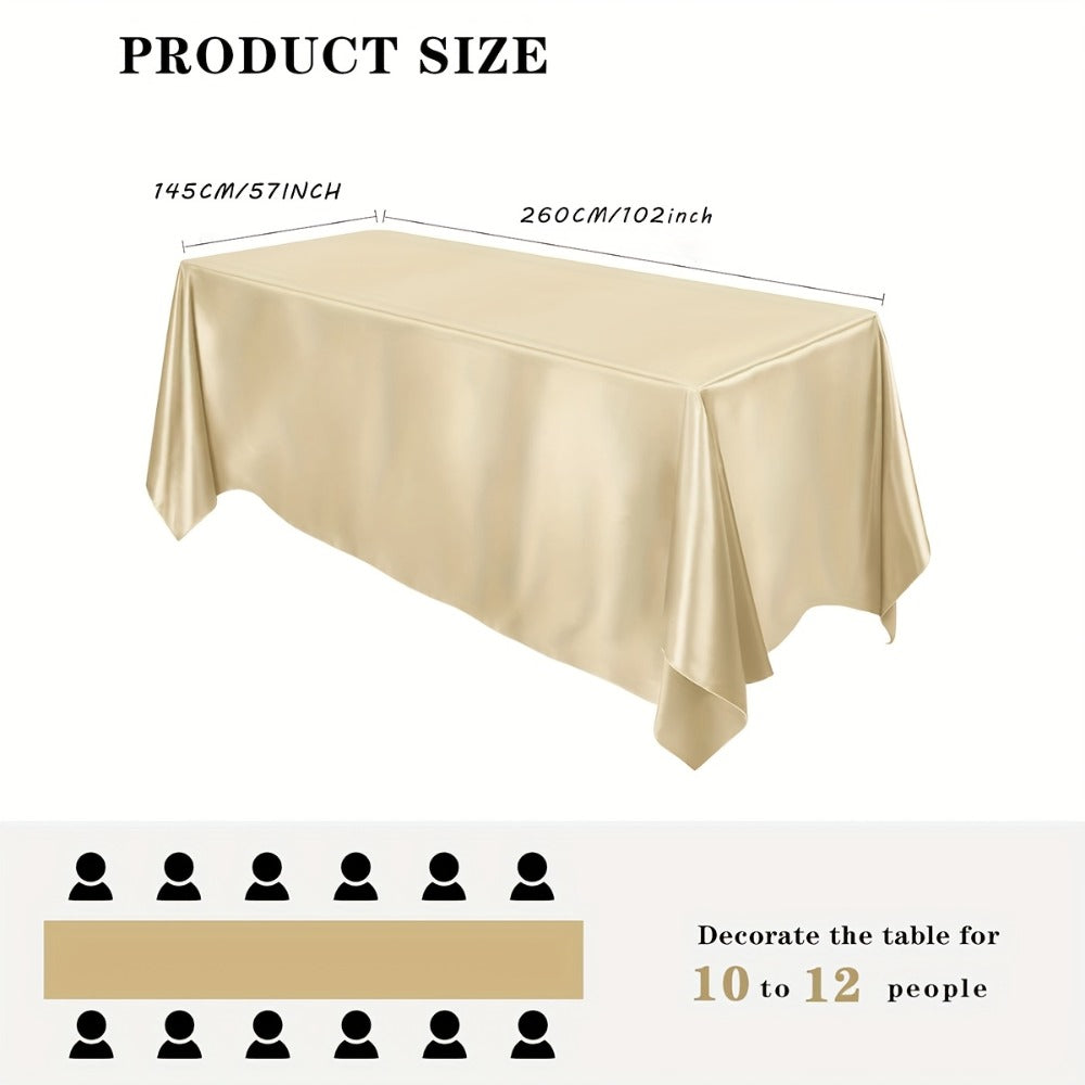 Satin Tablecloth 12pcs 57"x102" Rectangular Silky Smooth Fabric Table Cover for Wedding Banquet Birthday Party Holiday Event