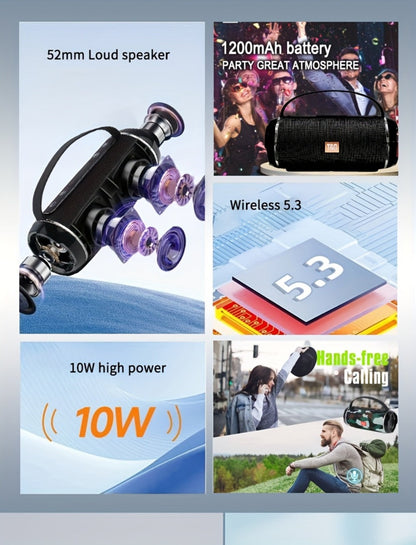 Bluetooth Speaker T&G TG116C 10W Model with Bluetooth 5.0, IPX4 Rating, TWS, USB, TF, FM and Type-C