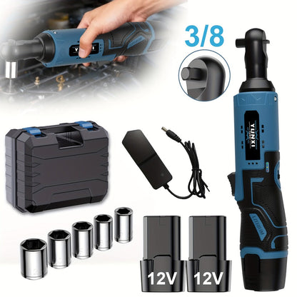 Power Tools YUNXI 12V Brushless Cordless Ratchet Wrench Kit with Batteries, Charger and Accessory Options