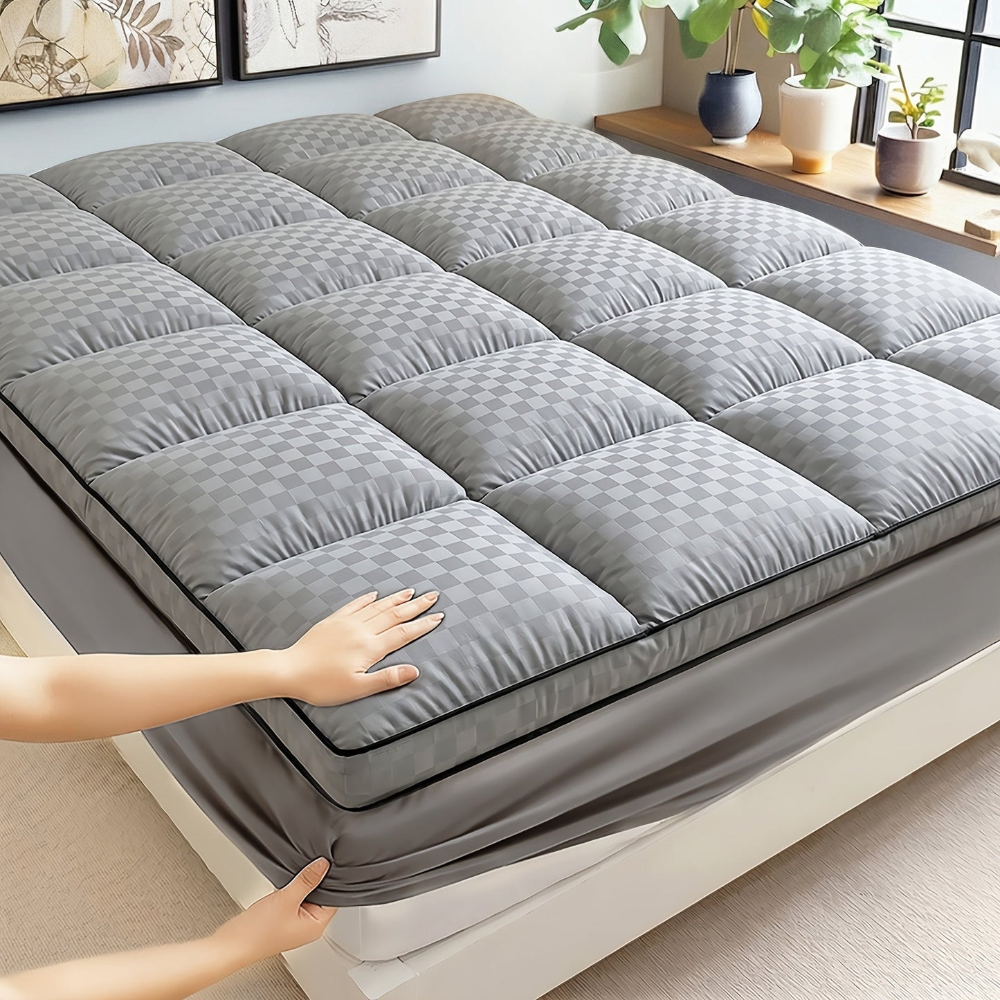 Quilted Fitted Mattress Pad in Four Colors and Twin, Full, Queen, King or California King Sizes