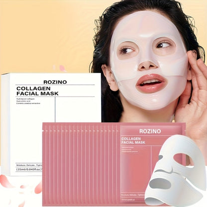 Collagen Sleeping Mask 20pcs Hyaluronic Acid Aloe Vera Deeply Moisturizing Overnight Hydrating Night Mask for Sensitive All Skin Types ROZINO 25ml per Pack Women