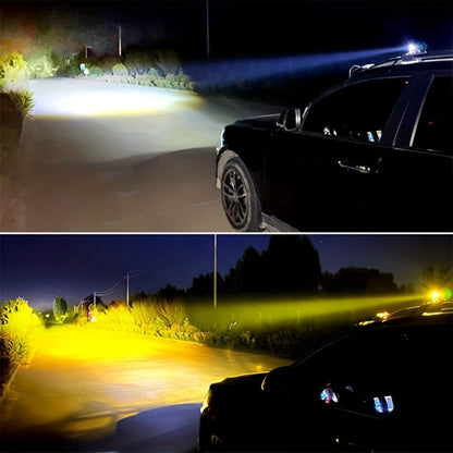 Dual-Color LED Vehicle Work Light Set, Two-Piece 8–80 V Pair with 6000 K White and 3000 K Yellow Output
